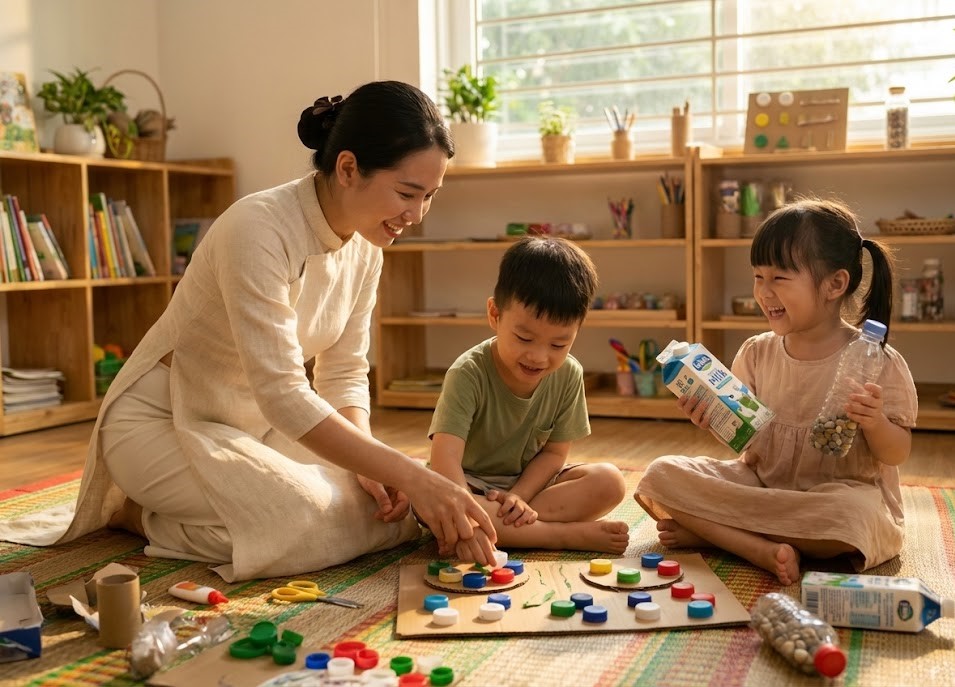 Làm Đồ Chơi Sáng Tạo Từ Phế Liệu Giúp Bé Học Vui Mỗi Ngày cach lam do choi cho tre mam non bang phe lieu an toan va hieu qua