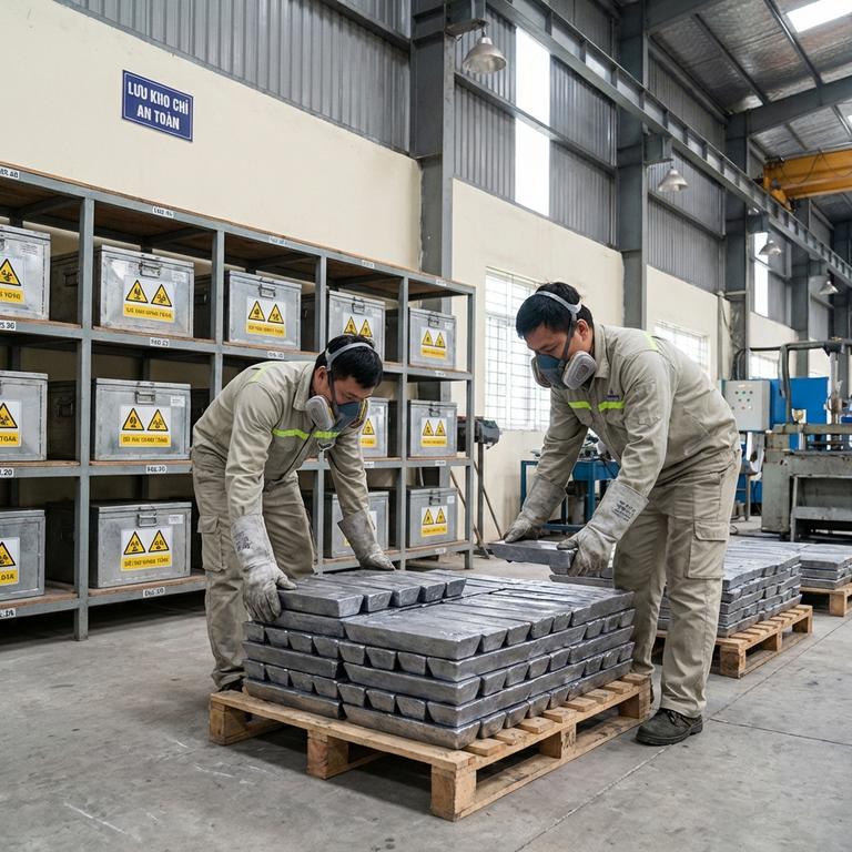 Kim loại chì là gì? Đặc tính và ứng dụng trong sản xuất Những lưu ý quan trọng khi xử lý và lưu kho chì nguyên liệu