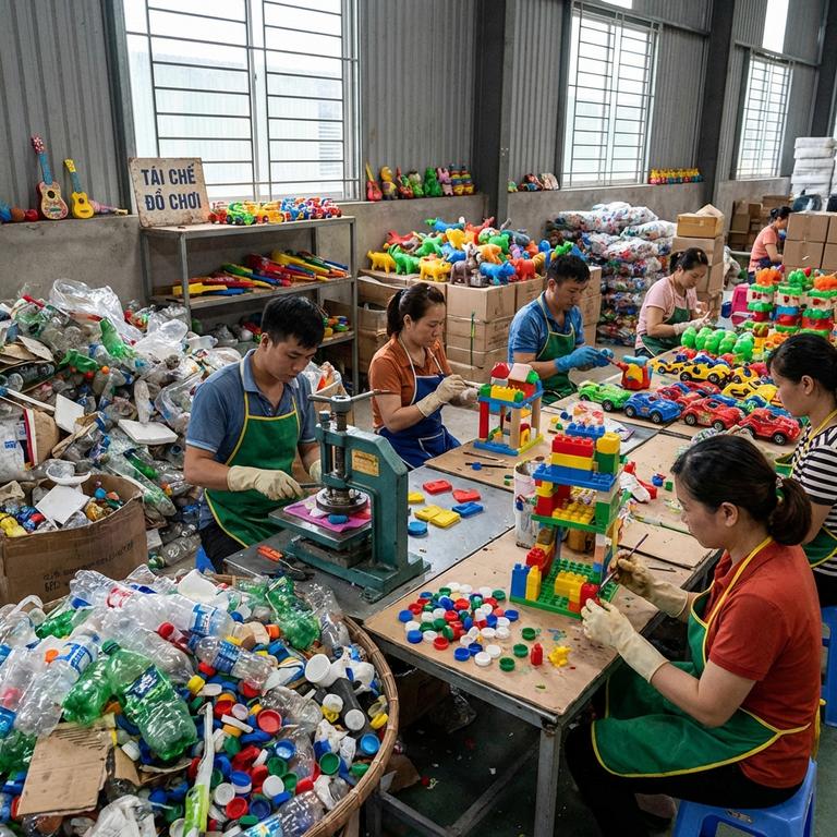 Quy Trình Làm Đồ Dùng Đồ Chơi Từ Phế Liệu Quy Mô Lớn