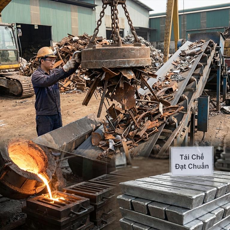 Tái Chế Sắt Giúp Doanh Nghiệp Tối Ưu Chi Phí Nguyên Liệu Quy Trình Tái Chế Sắt Thép Phế Liệu Đạt Chuẩn Chất Lượng