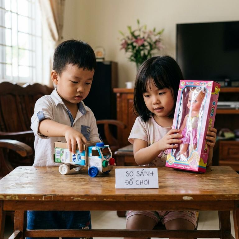 So Sánh Đồ Chơi Tái Chế Và Đồ Chơi Công Nghiệp Truyền Thống