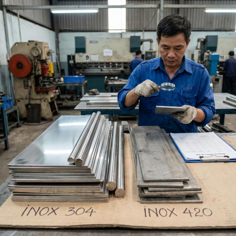 So Sánh Inox 420 Và Inox 304 Để Tối Ưu Chi Phí Sản Xuất
