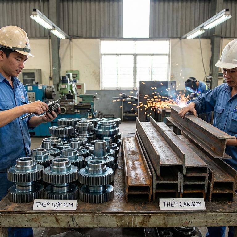 So Sánh Thép Hợp Kim Và Thép Carbon Trong Sản Xuất