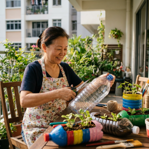 nghe thuat lam chau hoa bang vo chai nhua cho khong gian xanh 1779782695830